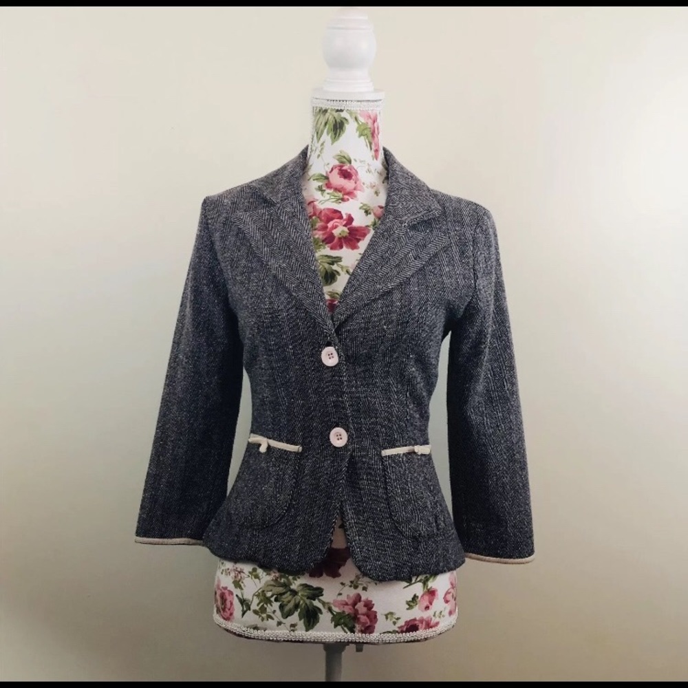 Authentic Guess Jeans Blazer Jacket S Pink Grey